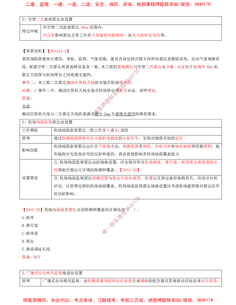 08.31-第3章-3.4-民航空管监视工程（二）_2026年一级建造师_2026年一建民航_2025年一建民航SVIP_02-基础精讲✿高端面授✿深度强化_11-民航《教材精讲班》高永志SMR_03.第三章