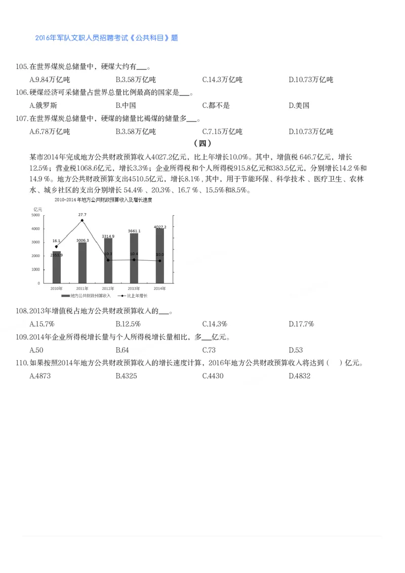 2016年军队文职人员招聘考试《公共科目》题_军队文职(1)_01.军队文职真题-公共课_版本二（2013-2025）_1.真题题目