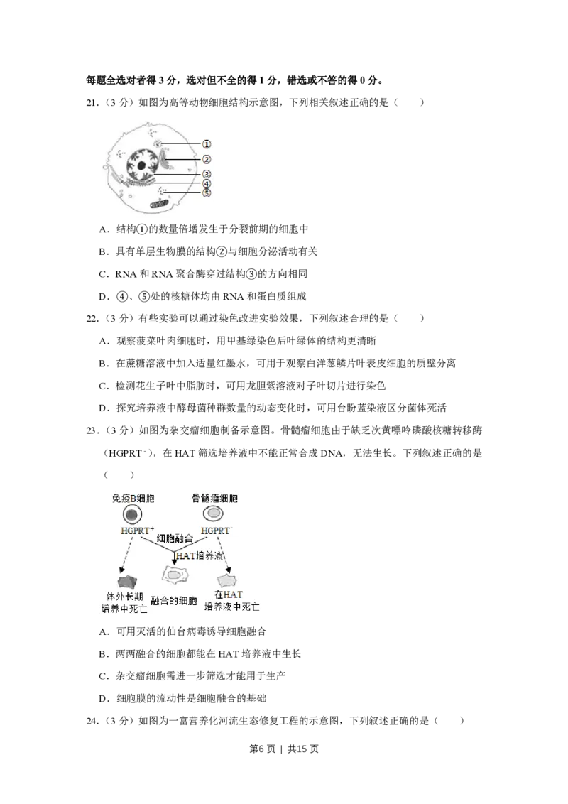 2019年高考生物试卷（江苏）（空白卷）_生物历年高考真题_新&middot;PDF版2008-2025&middot;高考生物真题_生物（按试卷类型分类）2008-2025_自主命题卷&middot;生物（2008-2025）_江苏自主命题&middot;生物（2008-2025）
