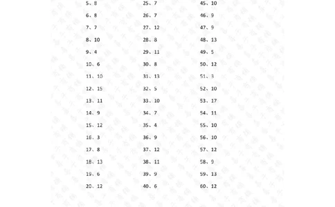 15以内加法第41~60篇答案_小学数学口算竖式脱式计算应用题一二三四五六年级上下册电_小学数学口算题库电子版（1-6）_小学数学口算一年级_口算题适合1年级(含答案）