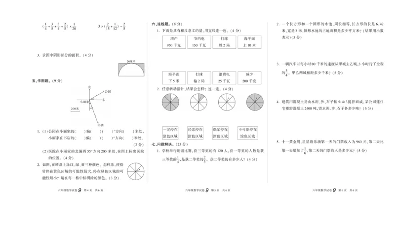 期末真题试卷精选西师大版数学6年级上册_2024年人教版小学数学一二三四五六年级上册下册期中期末试a0747_小学全科《同步练习+精品试卷》打包下载（1-6年级单元月考期中期末试卷）