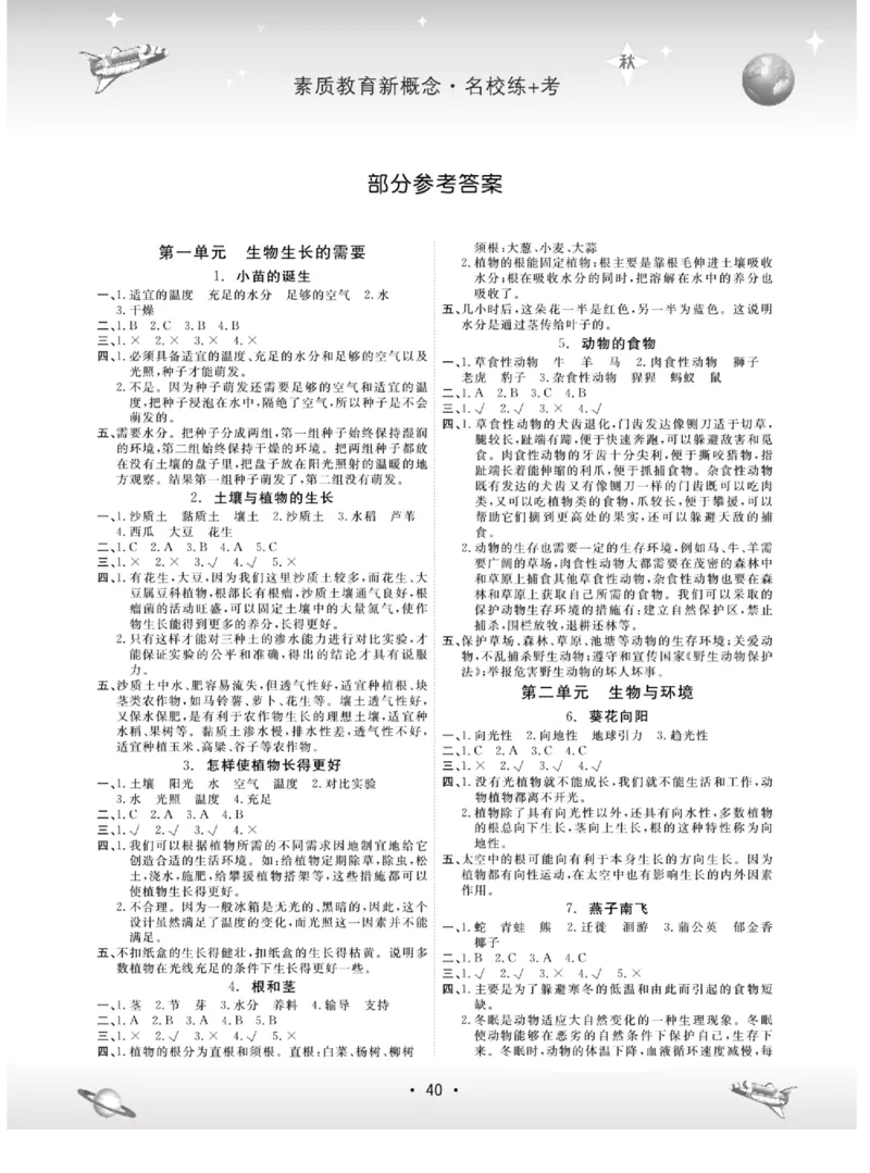 名校练+考五年级上册科学冀人版_2024年人教版小学数学一二三四五六年级上册下册期中期末试a0747_小学全科《同步练习+精品试卷》打包下载（1-6年级单元月考期中期末试卷）_小学科学