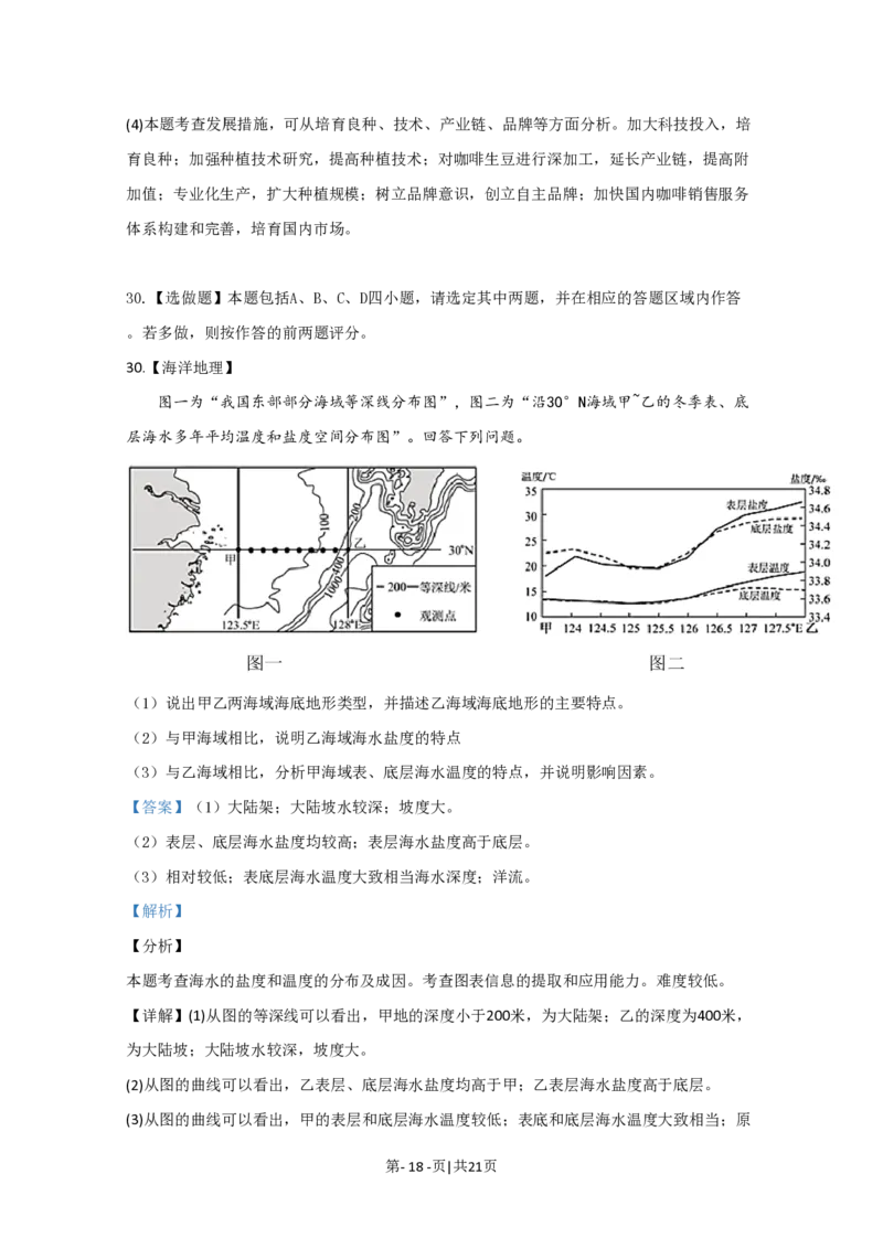 2020年高考地理试卷（江苏）（解析卷）_地理历年高考真题_新&middot;PDF版2008-2025&middot;高考地理真题_地理（按年份分类）2008-2025_2020&middot;地理高考真题