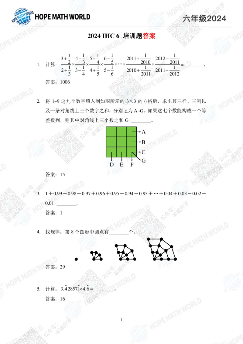 2024IHC6培训题-答案版_希望杯IHC