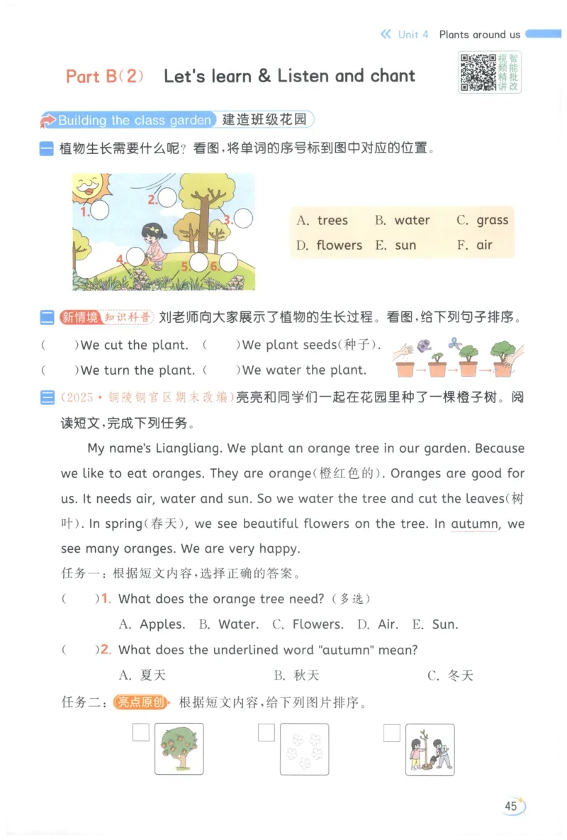 25秋 亮点给力新情境素养 英语人教版 3年级上册