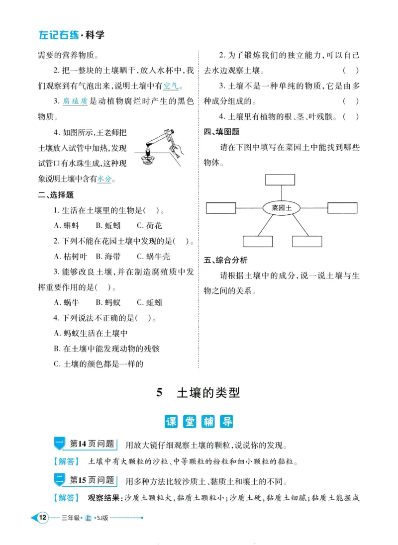 科学苏教版左记右练3年级上册_2024年人教版小学数学一二三四五六年级上册下册期中期末试a0747_小学全科《同步练习+精品试卷》打包下载（1-6年级单元月考期中期末试卷）_小学科学