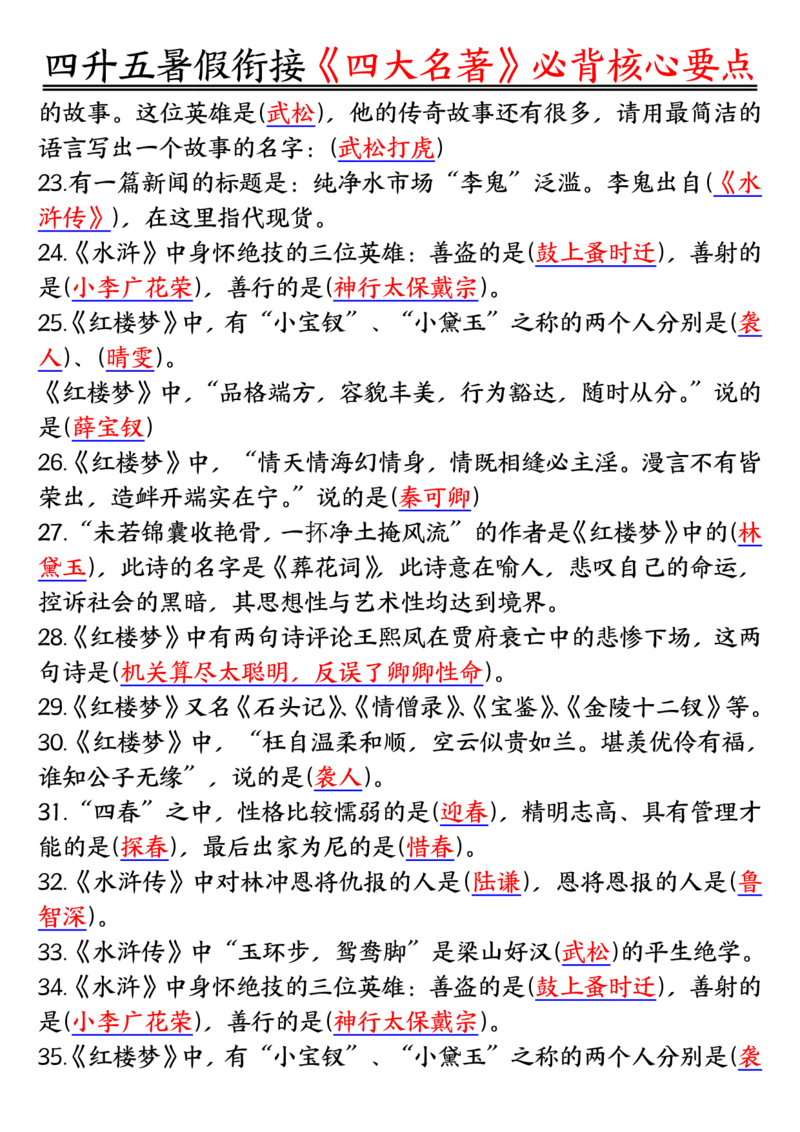 1_5-四升五暑假衔接《四大名著》必背核心要点_小学全网线上同款资料_k92_语文
