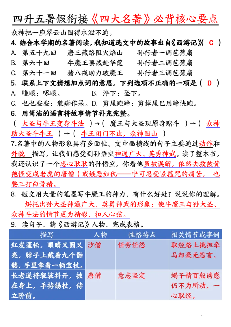 1_5-四升五暑假衔接《四大名著》必背核心要点_小学全网线上同款资料_k92_语文