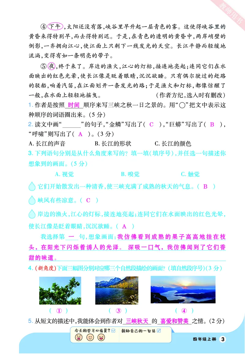 2025秋一遍过语文RJ4上素养阅读教师用书（答案版）_四年级上册_素养阅读