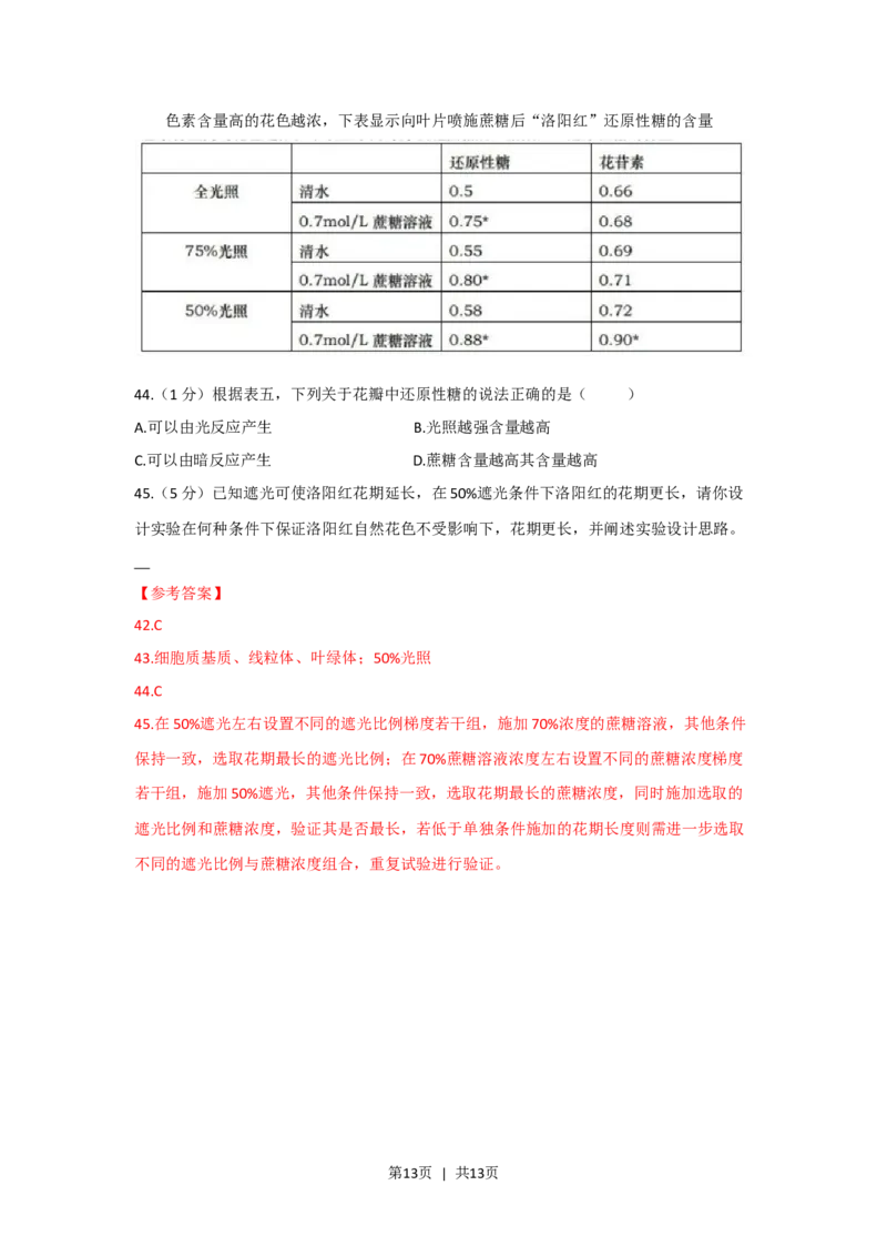 2020年高考生物试卷（上海）（解析卷）_生物历年高考真题_新&middot;Word版2008-2025&middot;高考生物真题_生物（按省份分类）2008-2025_2008-2022&middot;（上海）生物高考真题