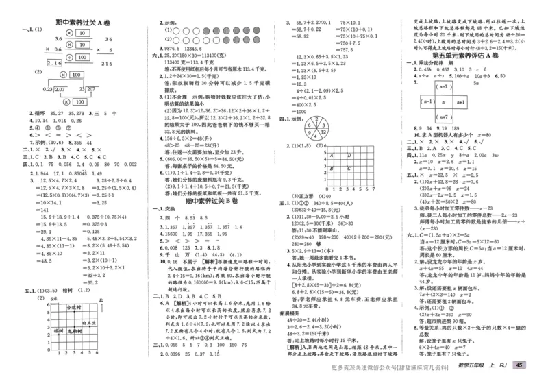 五年级数学上册人教版24秋《非常海淀单元测试AB卷》_2024年人教版小学数学一二三四五六年级上册下册期中期末试a0747_期末总复习_《非常海淀单元AB卷》24秋