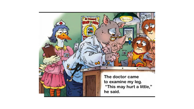 18.Mytriptothehospital_Frank（小毛怪）老师爆笑阅读单词课（50个故事3000词）_小炸毛爆笑故事单词课课件