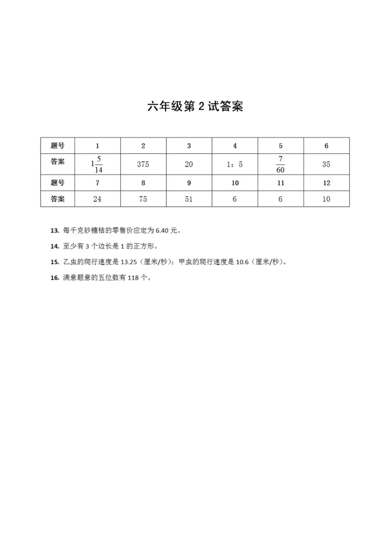 第十二届小学&ldquo;希望杯&rdquo;全国数学邀请赛六年级第2试_希望杯IHC_往届