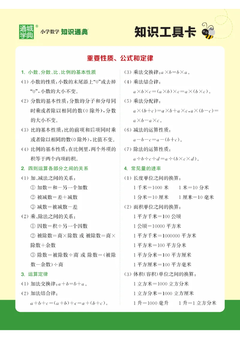 【小学数学】知识通典（人教版）