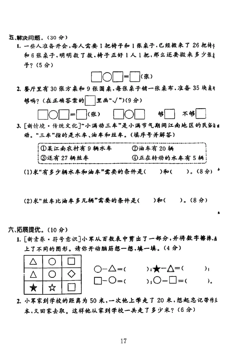 1148-一年级下册数学人教版期中复习解决问题专项32页_一年级上下册资料_一年级下册小红书同款资料_一下数学_25年一下数学资料