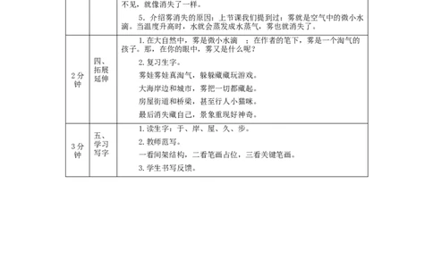 1130二年级语文（统编版）《雾在哪里》第二课时-1教学设计_二年级上下册资料_小学二年级学习资料-25年更新版_2-01、小学二年级语文上册_2-1-3、课件、讲义、教案_2年级上册教学设计