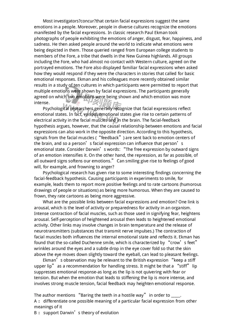 340506-阅读理解2-174340_军队文职(1)_01.军队文职真题-专业课_（全）版本一（历年真题+章节练习+模拟题）_英语言文学(军队文职)_章节练习_纯题目