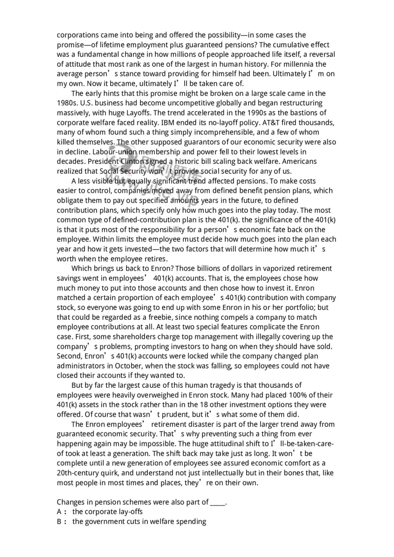 340506-阅读理解2-174340_军队文职(1)_01.军队文职真题-专业课_（全）版本一（历年真题+章节练习+模拟题）_英语言文学(军队文职)_章节练习_纯题目