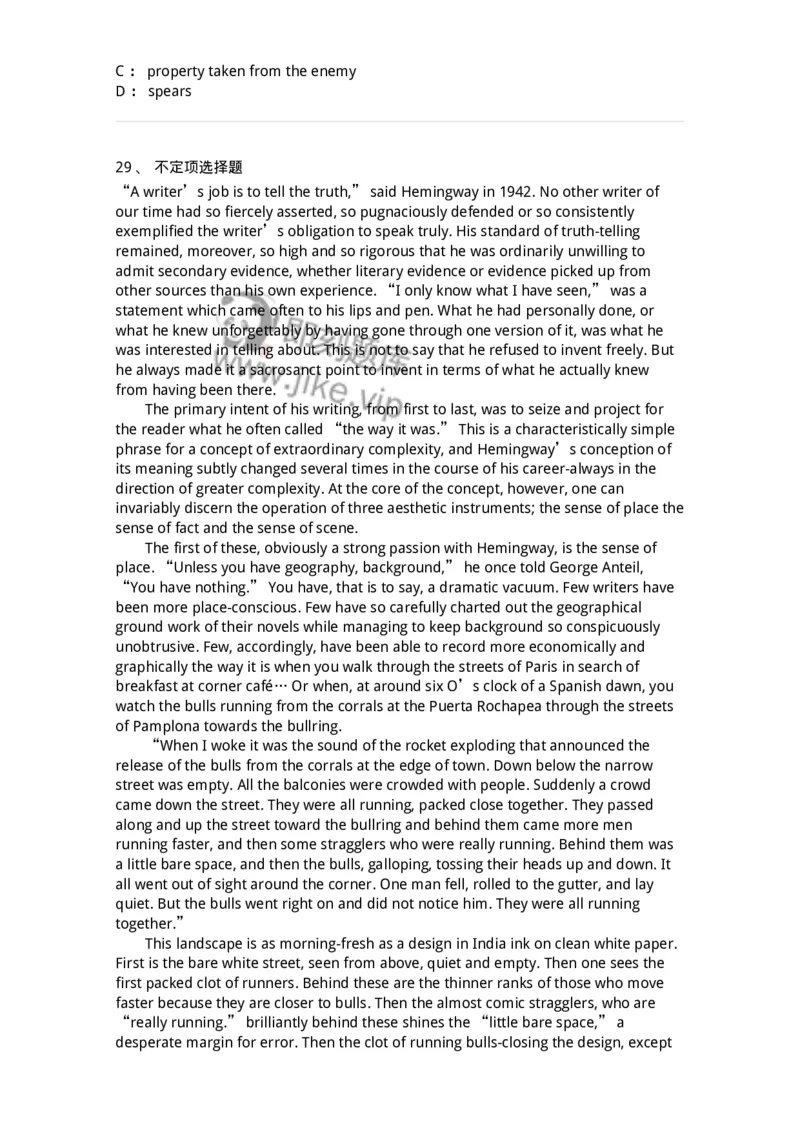 340506-阅读理解2-174340_军队文职(1)_01.军队文职真题-专业课_（全）版本一（历年真题+章节练习+模拟题）_英语言文学(军队文职)_章节练习_纯题目