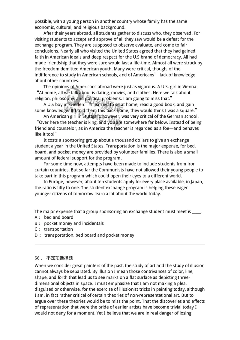 340506-阅读理解2-174340_军队文职(1)_01.军队文职真题-专业课_（全）版本一（历年真题+章节练习+模拟题）_英语言文学(军队文职)_章节练习_纯题目