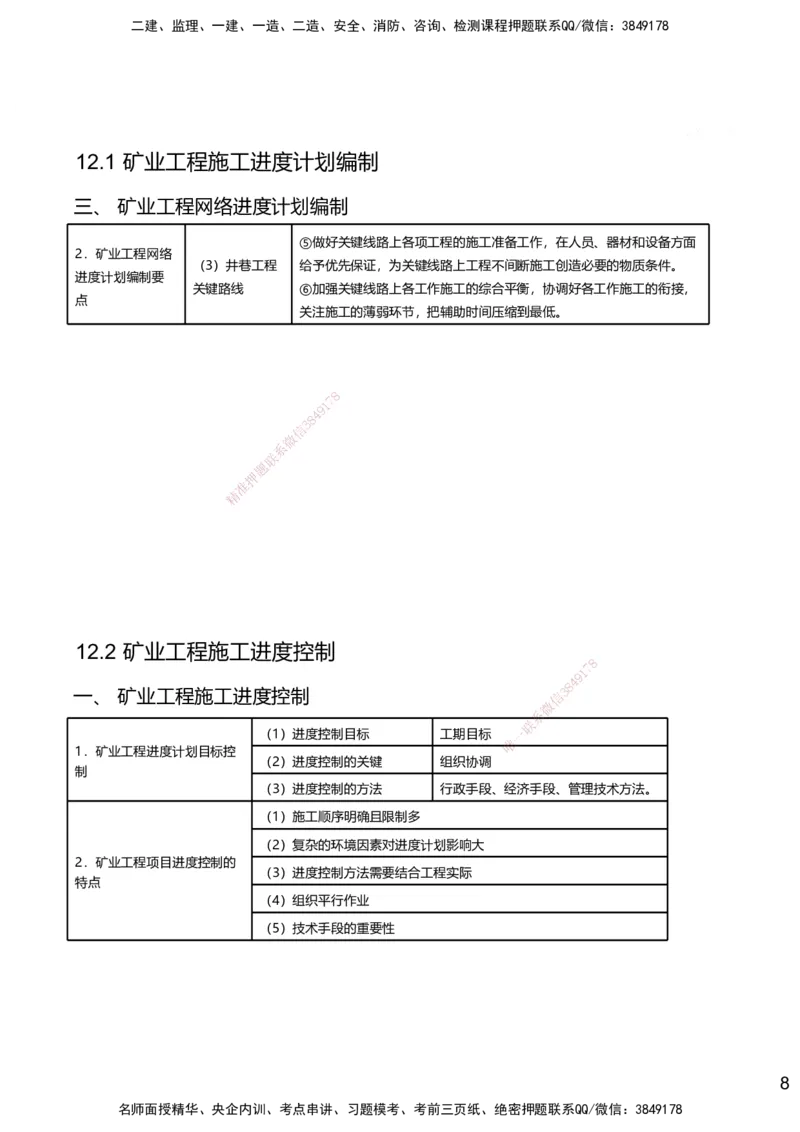 12.2025赵景满-名师精讲通关-012第三篇-第12章施工进度管理_2026年一级建造师_2026年一建矿业_2025年一建矿业SVIP_02-基础精讲✿高端面授✿深度强化_讲义