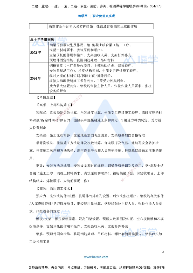 10.2025王欢-案例母题特训-（10）桥梁工程考情回顾_2026年一级建造师_2026年一建市政_2025年一建市政SVIP_04-冲刺串讲✿考点强化✿小灶集训_35-市政《案例母题特训》王欢HX_讲义
