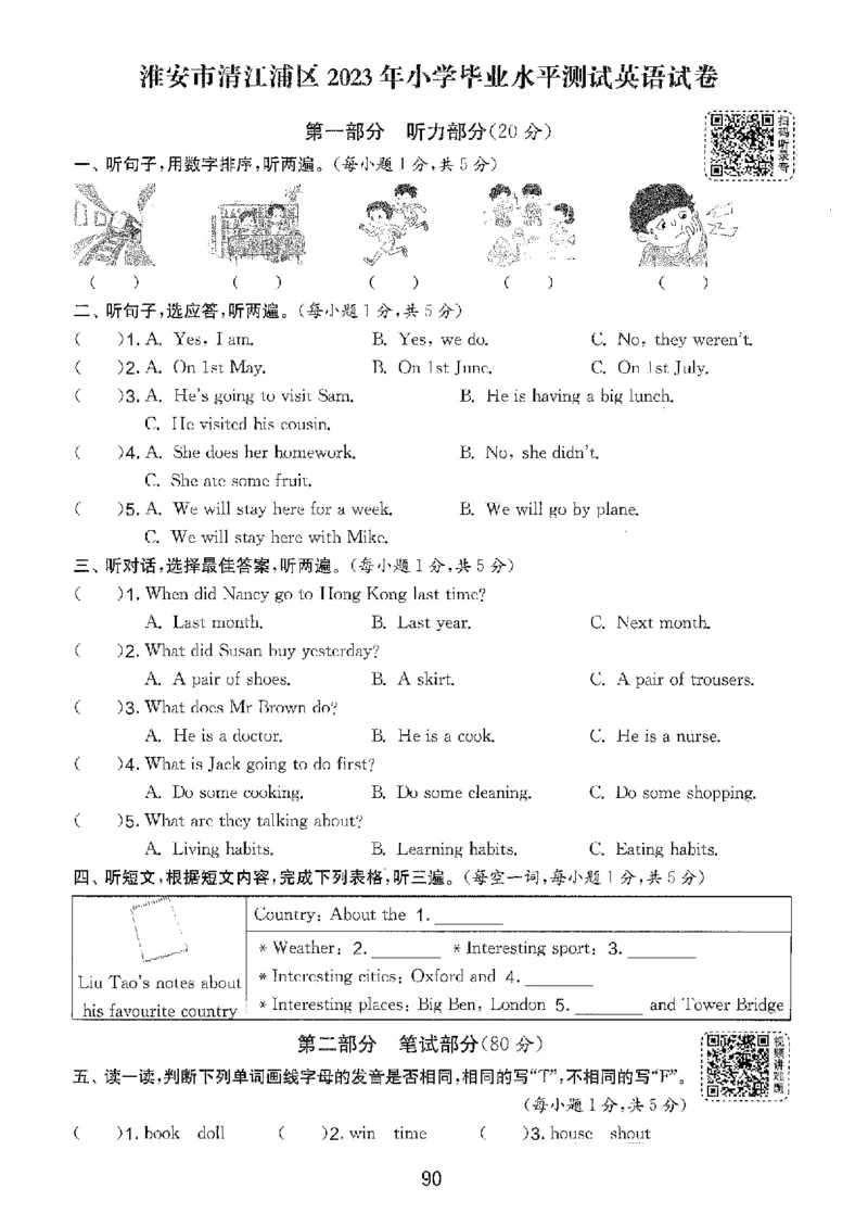 备考2024-江苏省小学英语毕业试卷精选（春雨）_2024年人教版小学数学一二三四五六年级上册下册期中期末试a0747_小学全科《同步练习+精品试卷》打包下载（1-6年级单元月考期中期末试卷）