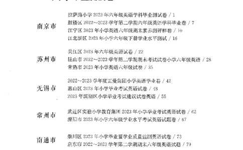 备考2024-江苏省小学英语毕业试卷精选（春雨）_2024年人教版小学数学一二三四五六年级上册下册期中期末试a0747_小学全科《同步练习+精品试卷》打包下载（1-6年级单元月考期中期末试卷）
