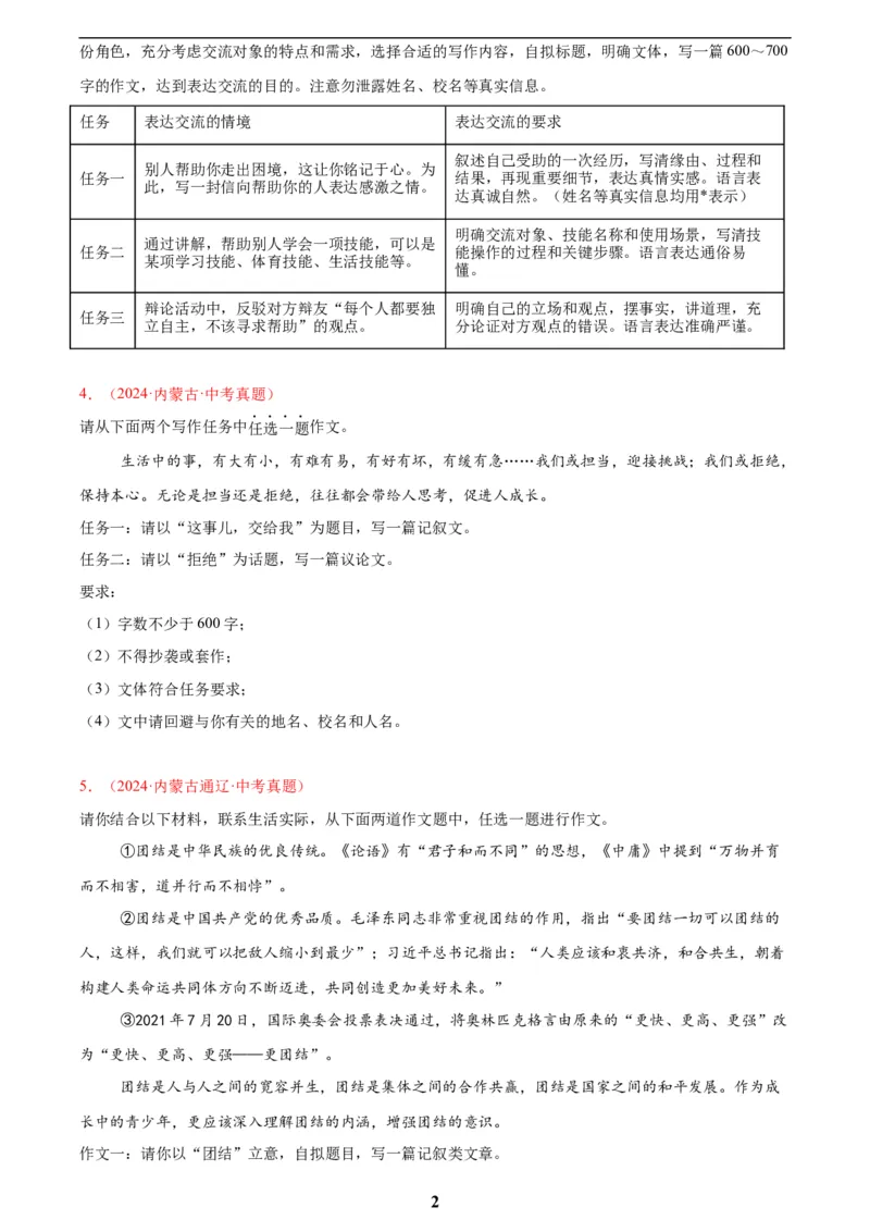 专题28选题作文(原卷版)_2023-2025《3年中考1年模拟真题分类汇编》语文
