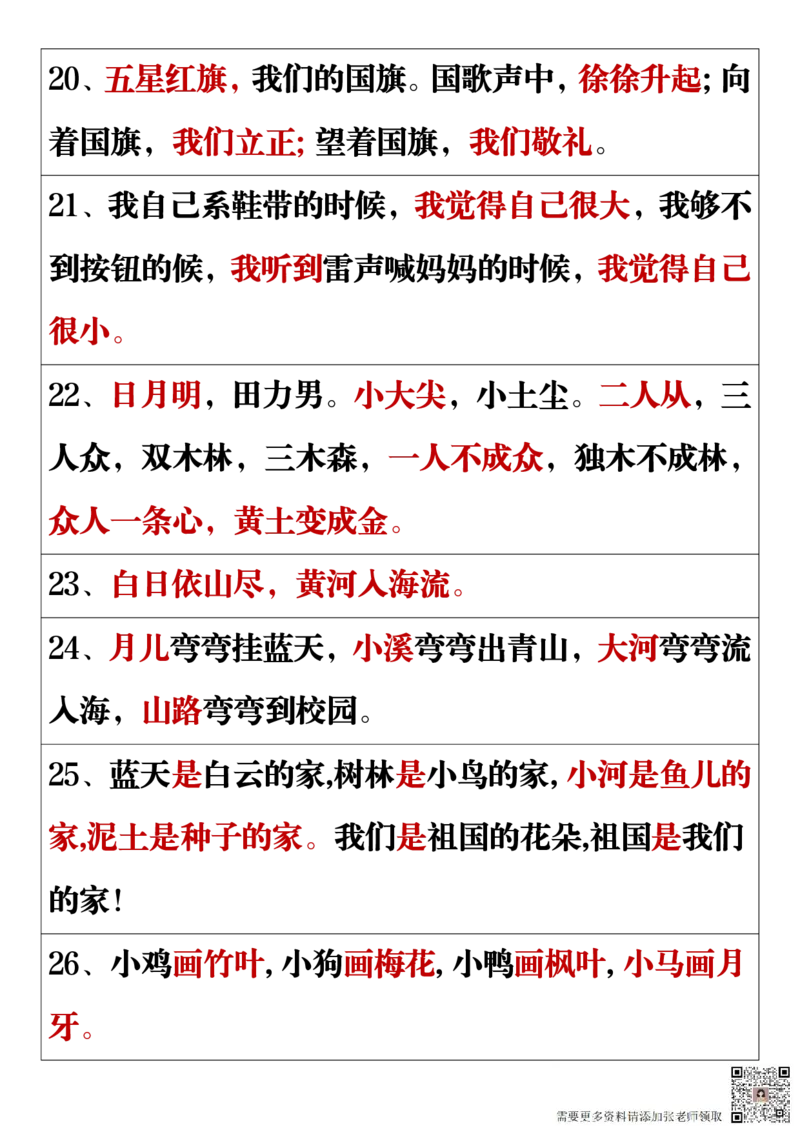 11.19一年级语文上册全册重点知识点汇总_一年级上下册资料_一年级上册小红书同款资料_一年级(1)