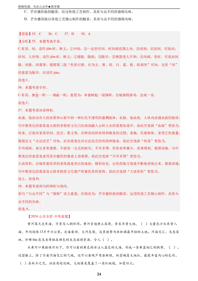 专题06基础知识综合(解析版)_2023-2025《3年中考1年模拟真题分类汇编》语文
