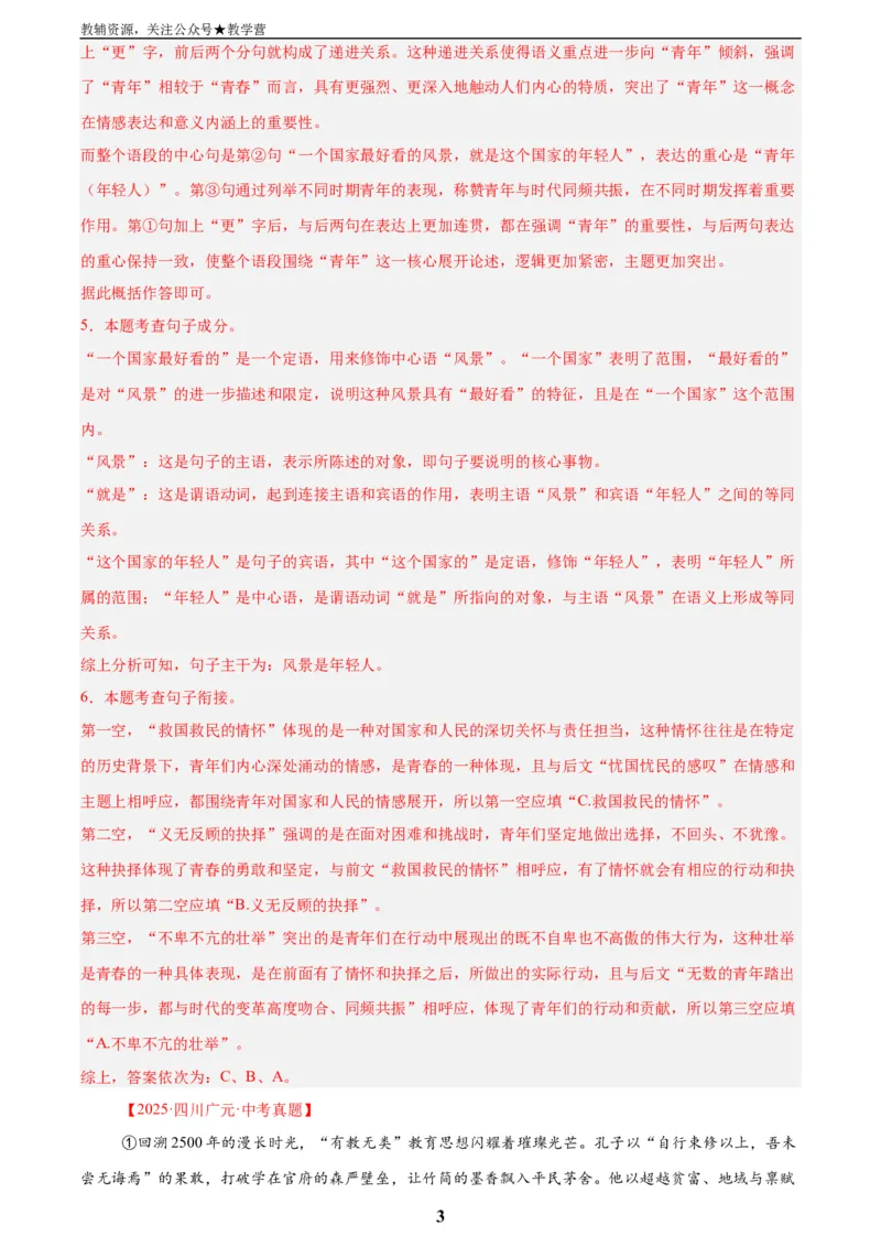 专题06基础知识综合(解析版)_2023-2025《3年中考1年模拟真题分类汇编》语文