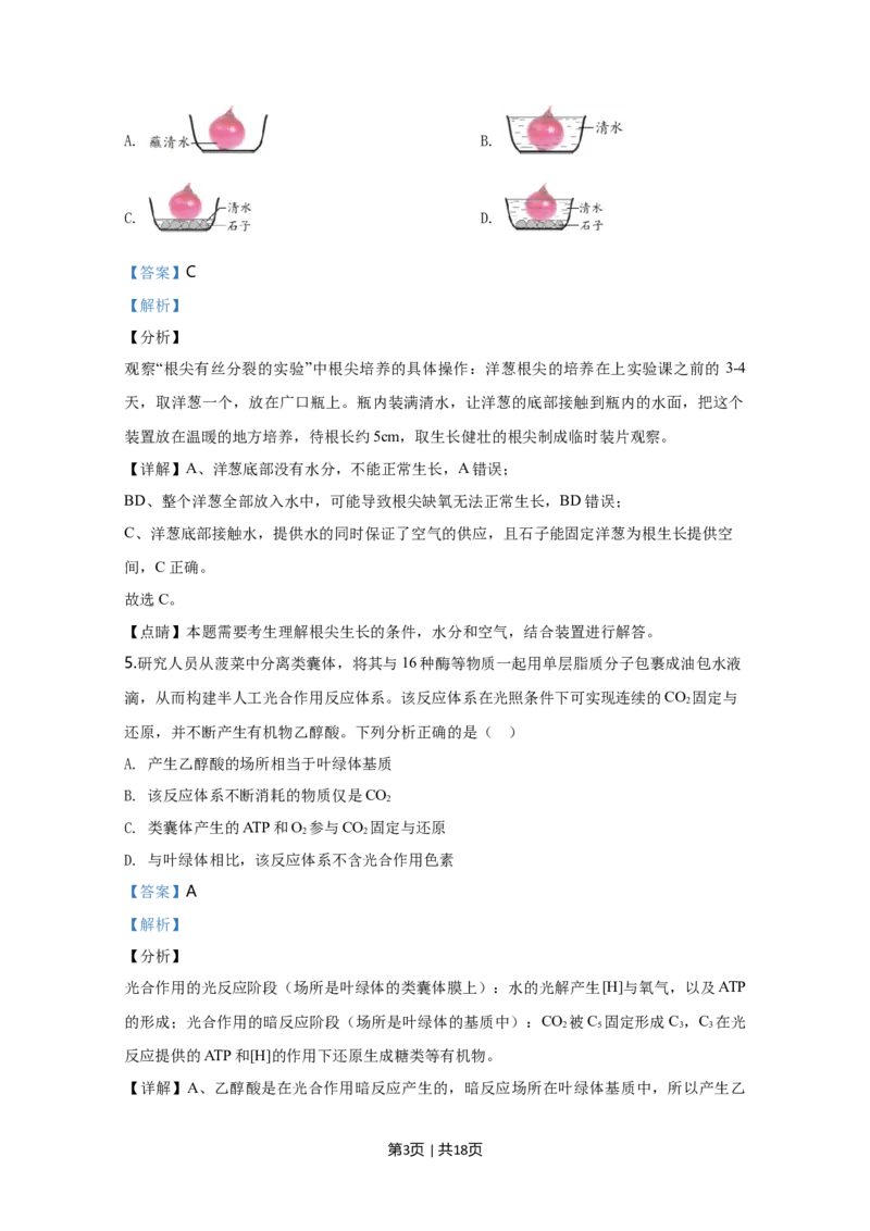2020年高考生物试卷（天津）（解析卷）_生物历年高考真题_新&middot;Word版2008-2025&middot;高考生物真题_生物（按年份分类）2008-2025_2020&middot;高考生物真题
