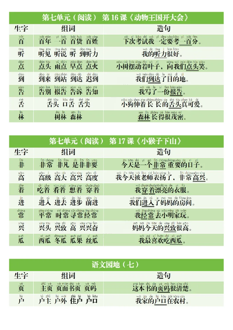 1022一（下）语文寒假预习生字组词造句_一年级上下册资料_一年级下册小红书同款资料_一下数学