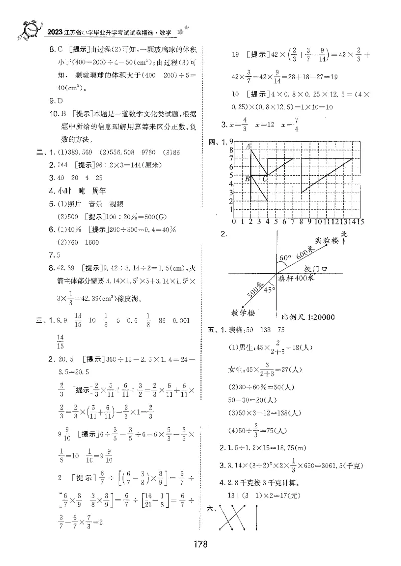 备考2024-江苏省小学数学毕业试卷精选（春雨）_2024年人教版小学数学一二三四五六年级上册下册期中期末试a0747_小学全科《同步练习+精品试卷》打包下载（1-6年级单元月考期中期末试卷）