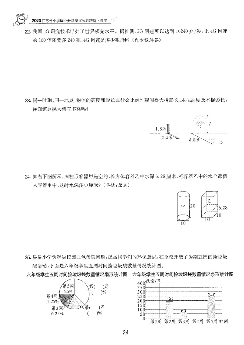 备考2024-江苏省小学数学毕业试卷精选（春雨）_2024年人教版小学数学一二三四五六年级上册下册期中期末试a0747_小学全科《同步练习+精品试卷》打包下载（1-6年级单元月考期中期末试卷）
