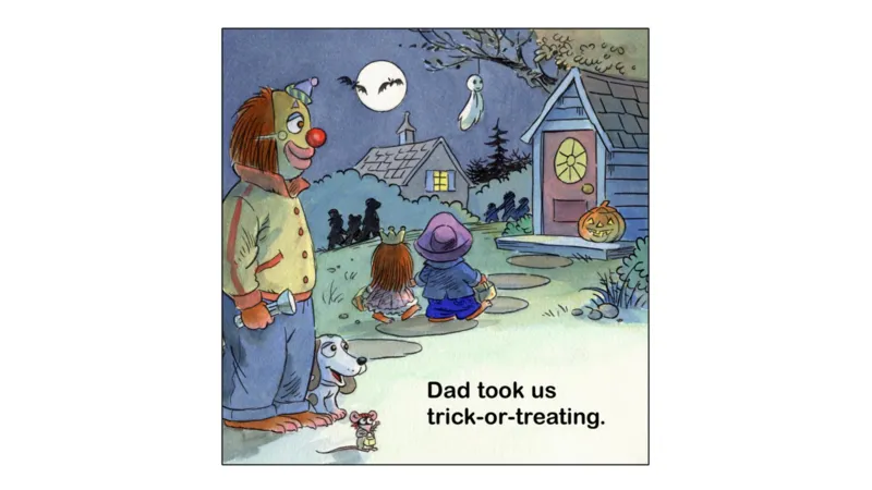 17.Trickortreat_Frank（小毛怪）老师爆笑阅读单词课（50个故事3000词）_小炸毛爆笑故事单词课课件