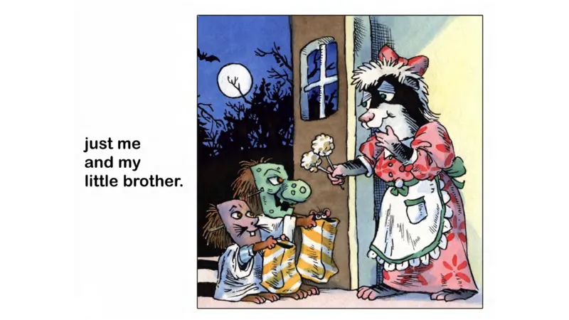 04.JustMeAndMyLittleBrother_Frank（小毛怪）老师爆笑阅读单词课（50个故事3000词）_小炸毛爆笑故事单词课课件