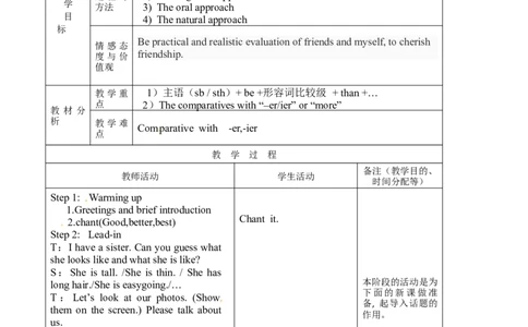 八年级英语教案：Unit3I&rsquo;mmoreoutgoingthanmysister1_初中英语新版_最新人教版英语八年级上册_老版（含有参考价值）_01教案人教版初中英语八上（多版本）易提分旗舰店