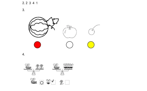 2.3轻重的比较_一年级上下册资料_一年级上语数英上下册学习资料_3-6-3、小学一年级数学上册_北师大版_2、同步练习_第二单元比较
