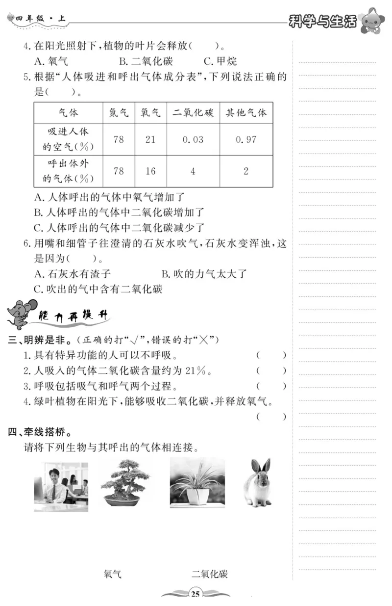 智能训练&middot;科学四年级上册大象版_2024年人教版小学数学一二三四五六年级上册下册期中期末试a0747_小学全科《同步练习+精品试卷》打包下载（1-6年级单元月考期中期末试卷）_小学科学