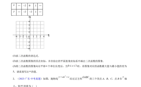 专题11二次函数的图象与性质(原卷版)_2023-2025《3年中考1年模拟真题分类汇编》数学