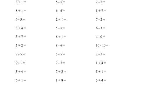 10以内加减法2000题_小学数学口算竖式脱式计算应用题一二三四五六年级上下册电_小学数学口算题库电子版（1-6）_小学数学口算一年级_口算1年级上册18000题