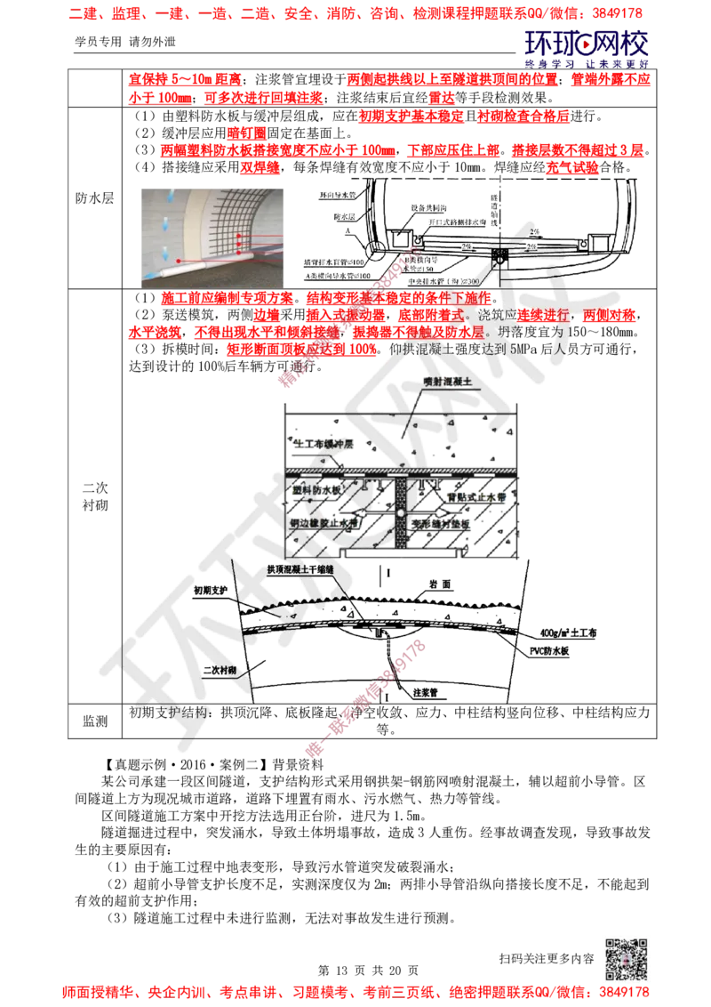 11.2025一建市政案例特训-第11讲-隧道（3）_2026年一级建造师_2026年一建市政_2025年一建市政SVIP_04-冲刺串讲✿考点强化✿小灶集训_21-市政《案例特训班》李莹HQ