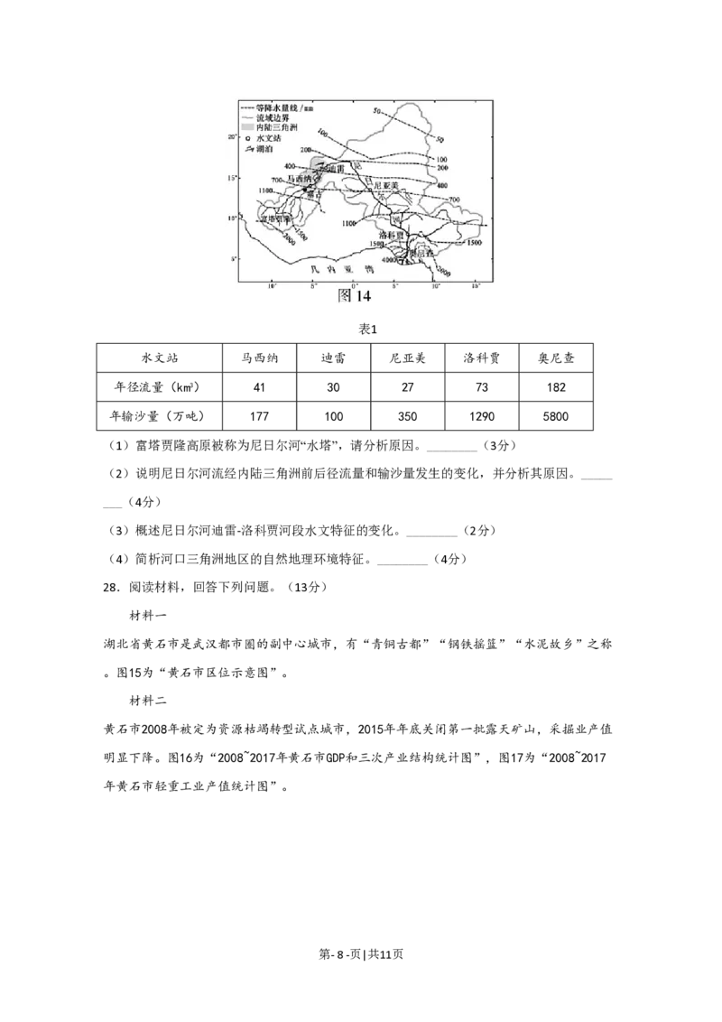 2020年高考地理试卷（江苏）（空白卷）_地理历年高考真题_新&middot;PDF版2008-2025&middot;高考地理真题_地理（按省份分类）2008-2025_2008-2025&middot;（江苏）地理高考真题