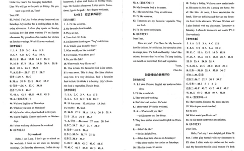 5年级英语上&middot;人教郑州-期中综合素养评价（含答案）学霸作业本_5英语上人教、教科、沪教、外研、译林期中综合素养评价25秋