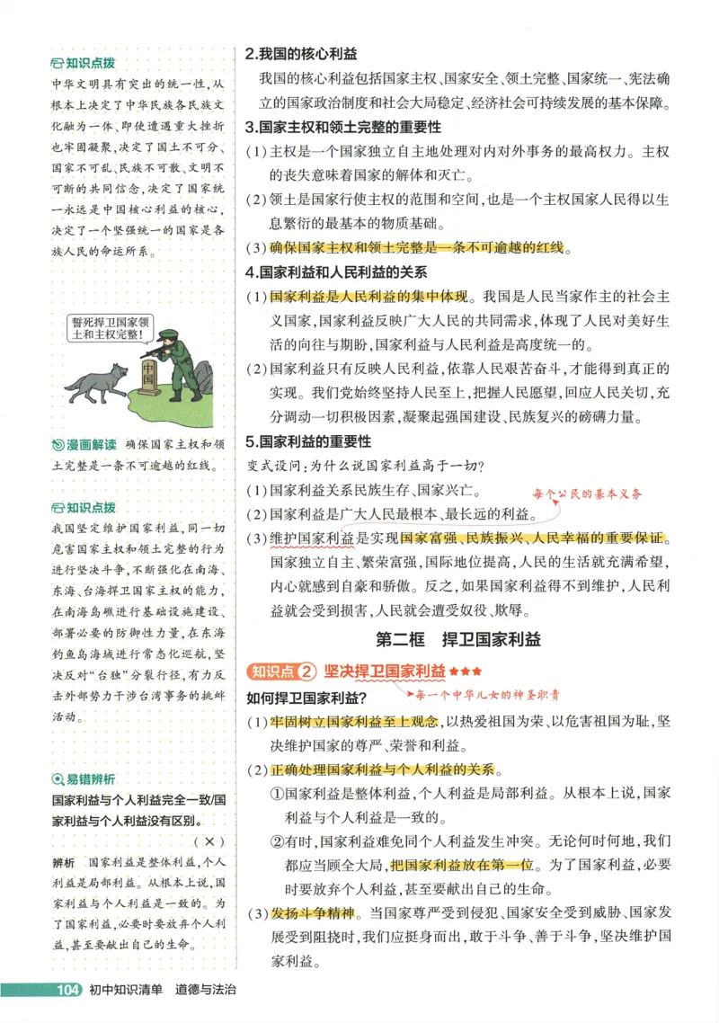 2026版53初中知识清单-道法