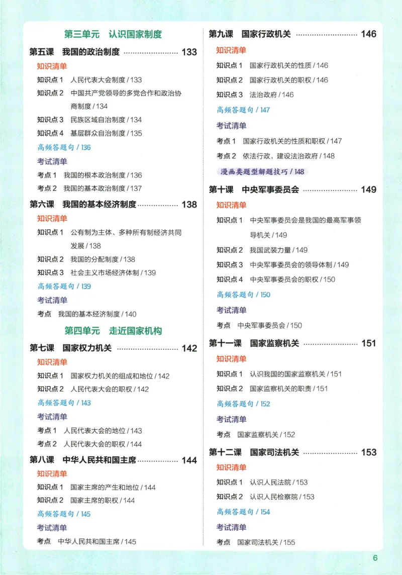 2026版53初中知识清单-道法