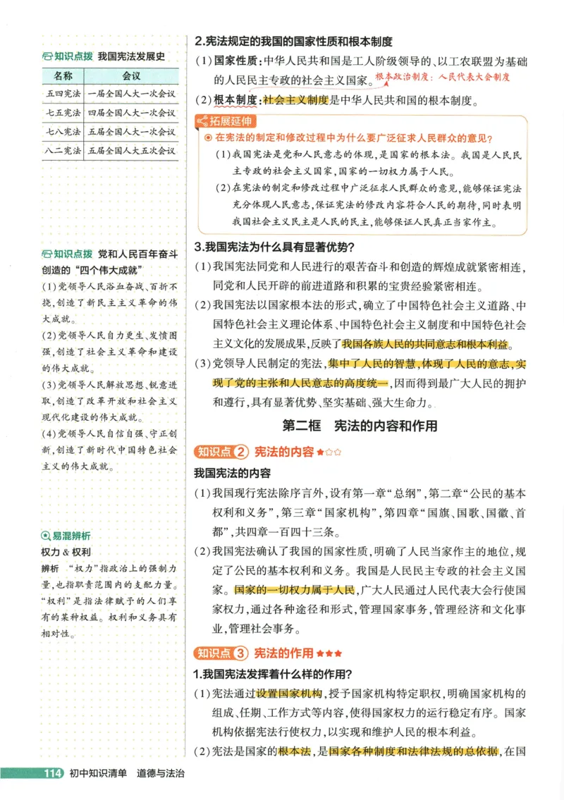 2026版53初中知识清单-道法