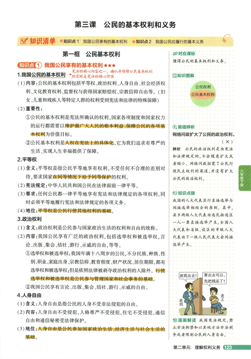 2026版53初中知识清单-道法